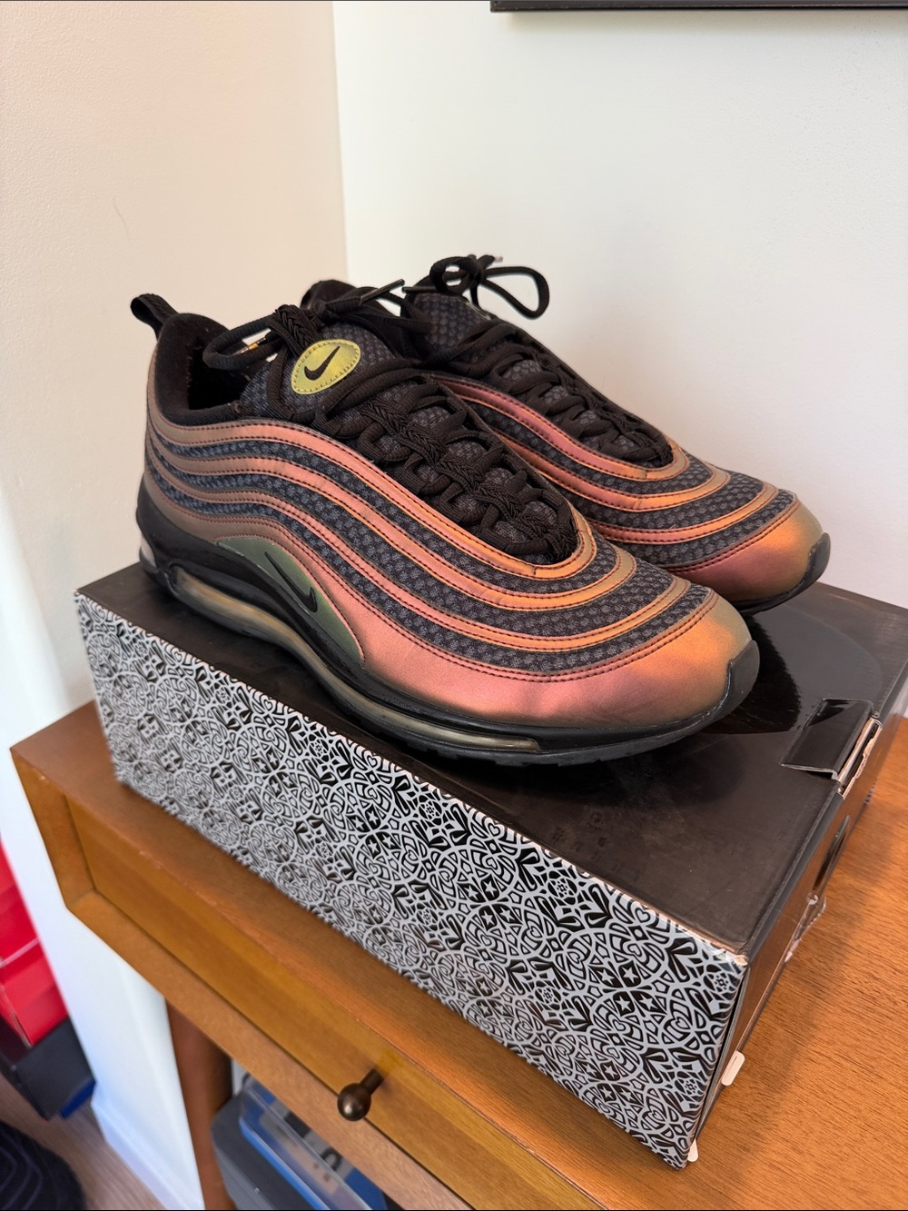 Nike Air Max 97 UL “Skepta” Iridescent Black/Rose Running Shoes